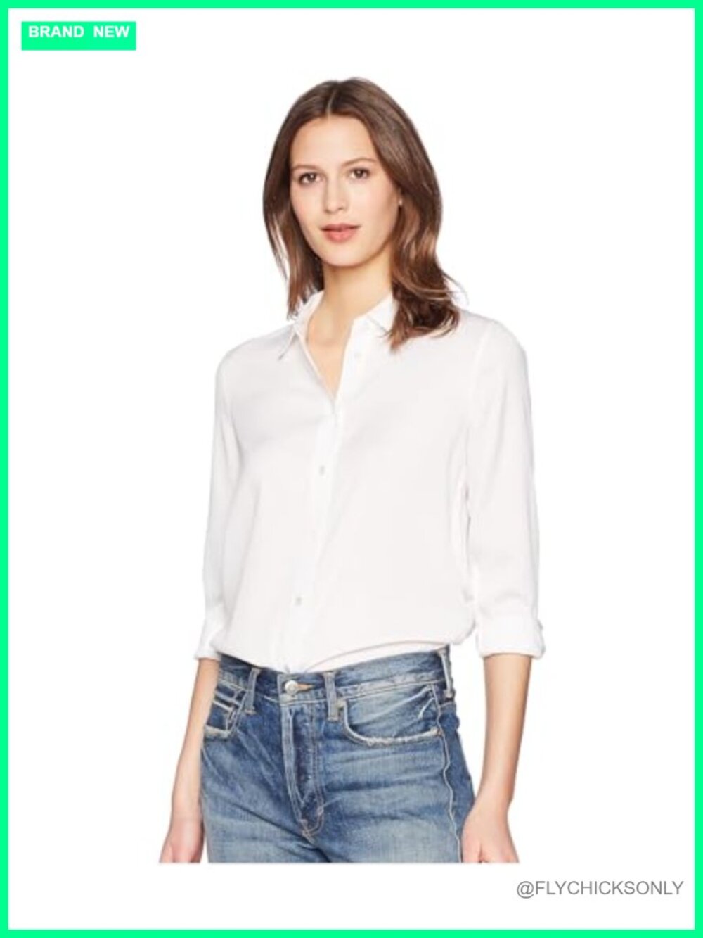 Slim Fit Stretch Silk Crepe De Chine Button-Down Blouse